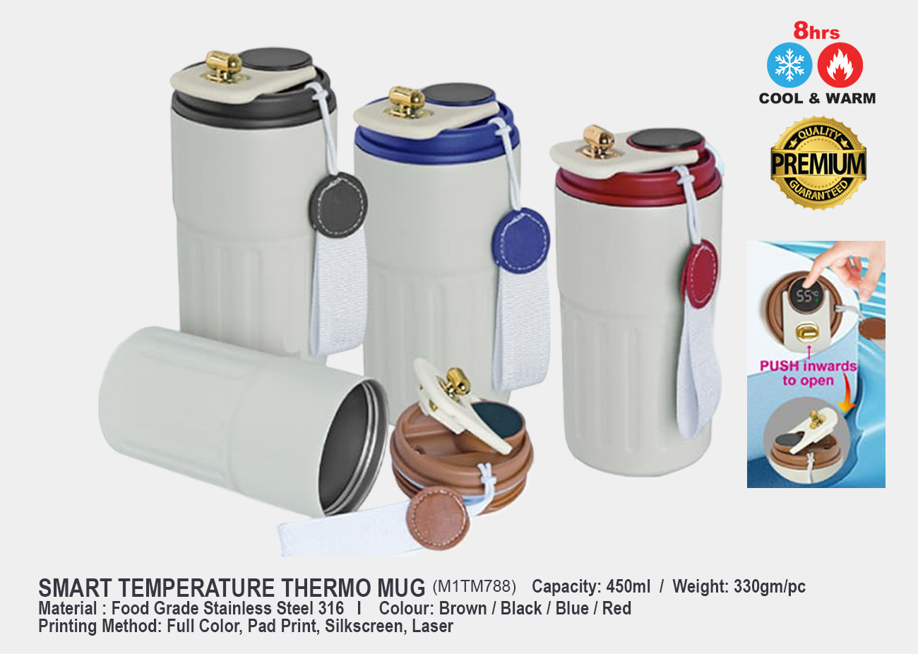 Stainless Steel Thermo Mug M1TM788<br>450ml