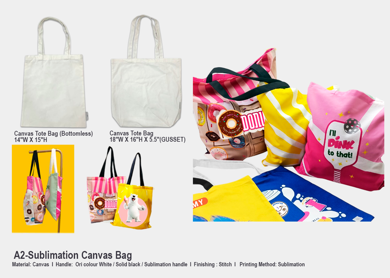 A2 Sublimation Canvas Bag<br> 14"W X 15"H