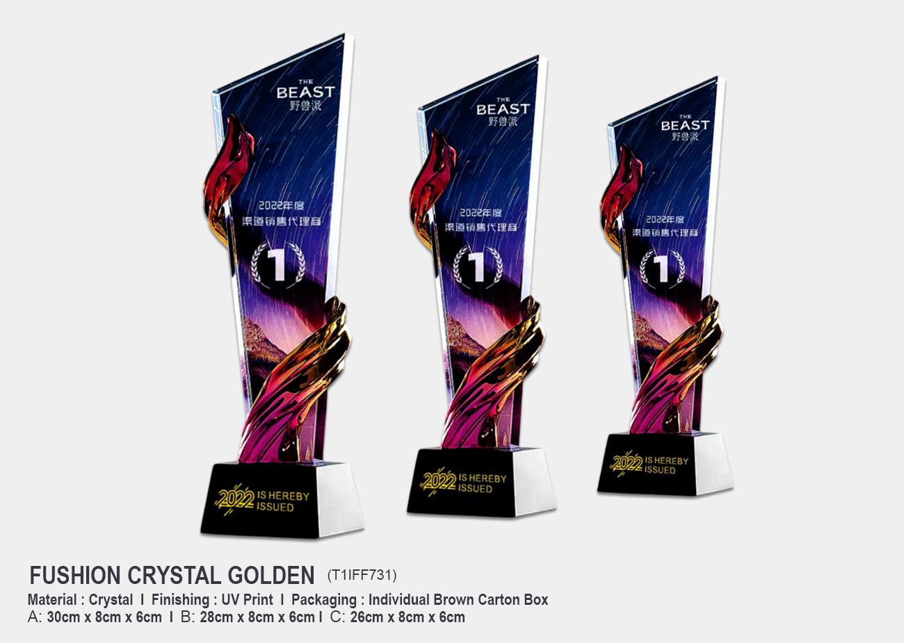 Fusion Crystal Golden Trophy T1IFF731