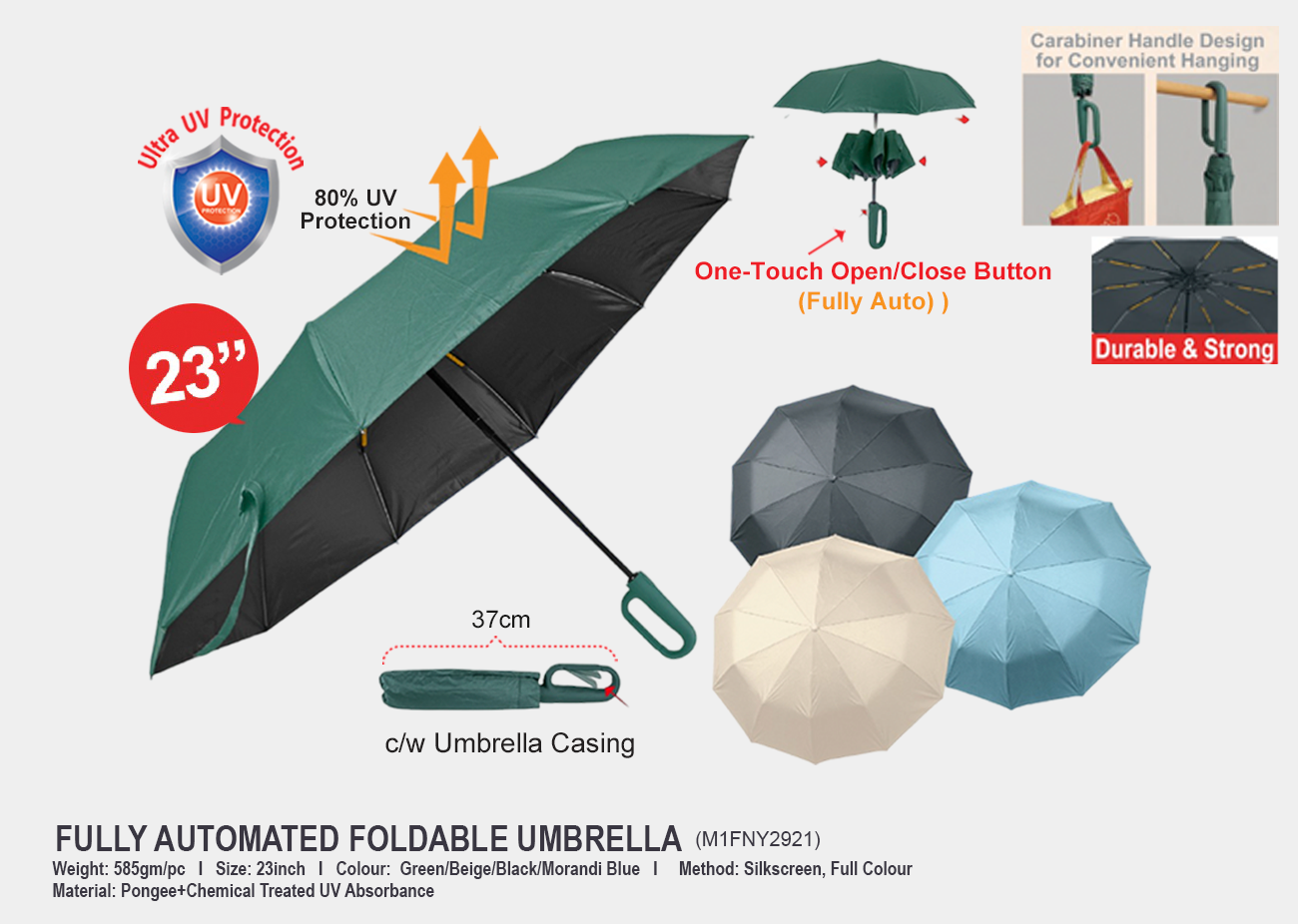 23" Fully Automated Foldable Umbrell M1FNY2921