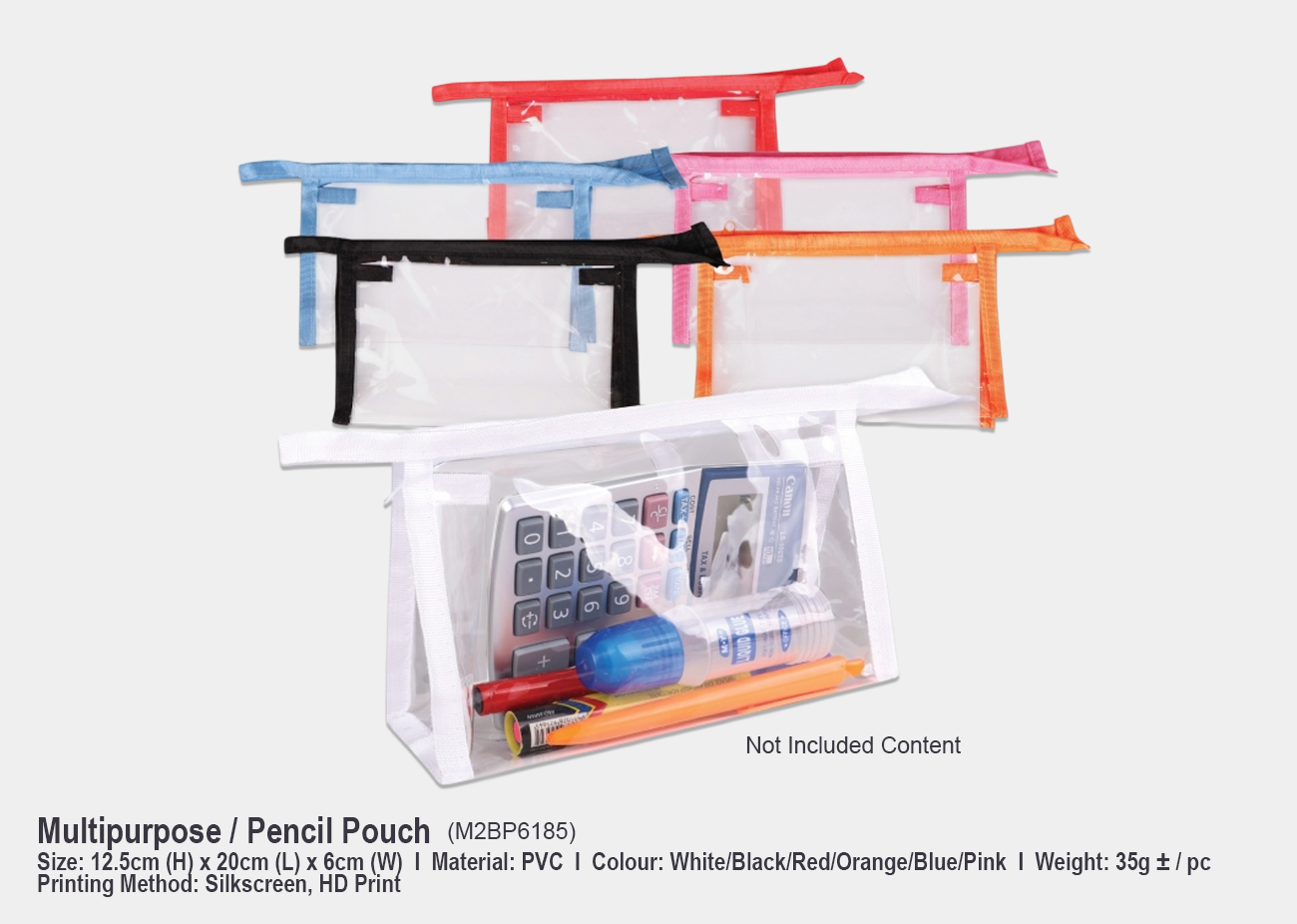 Multipurpose Pencil Pouch M2BP6185 <br> 12.5cm (L) x 20cm (H) x 6cm (W)