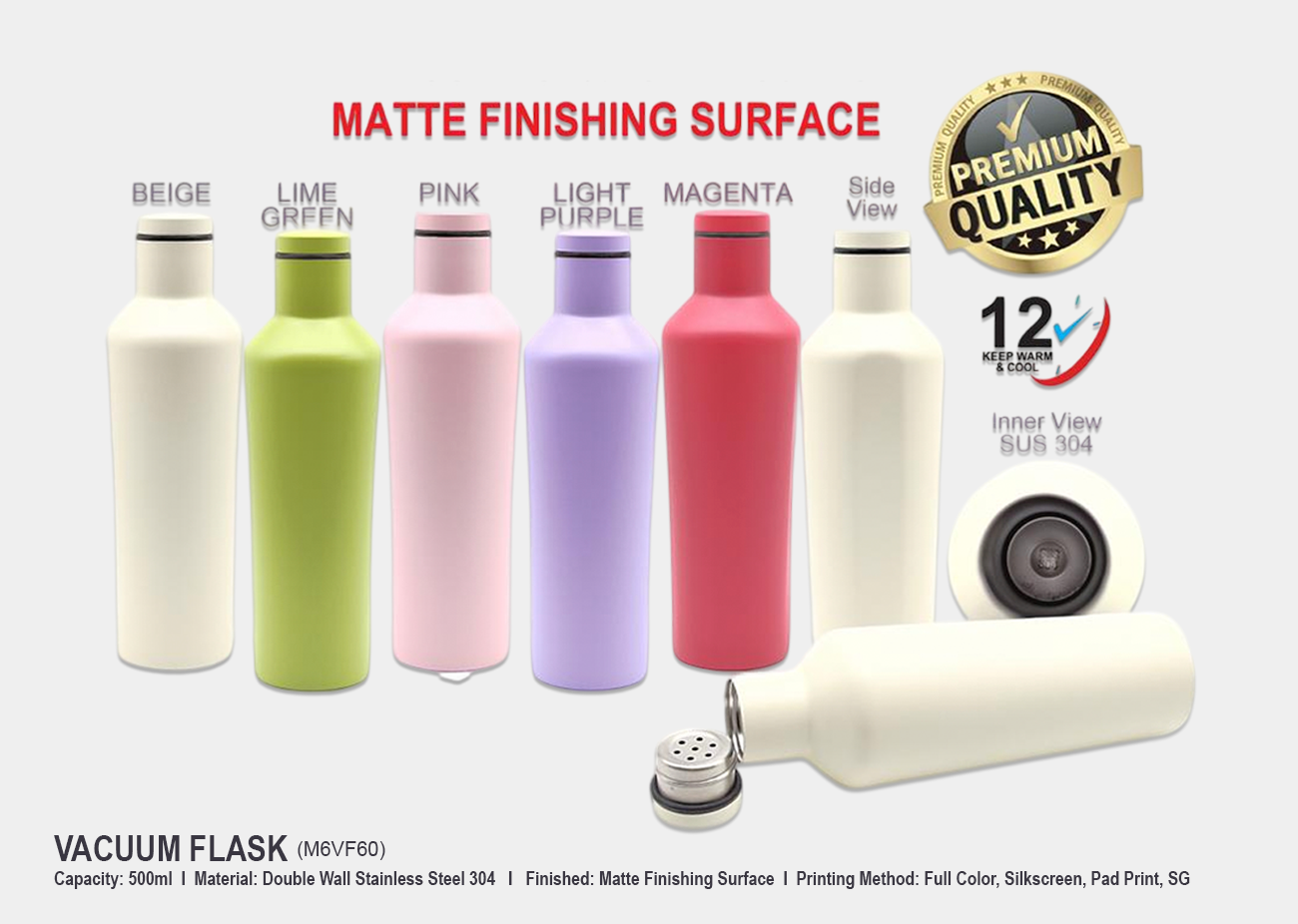 Matte Vacuum Flask M6VF60<br>500ml