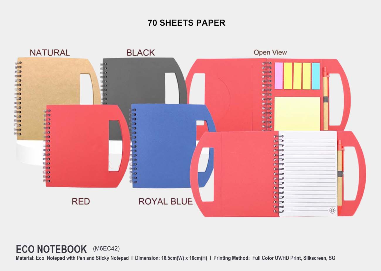 Eco Notepad with Pen & Sticky Notepad M6EC42 <br> 16.5cm(W) X 16cm(H)