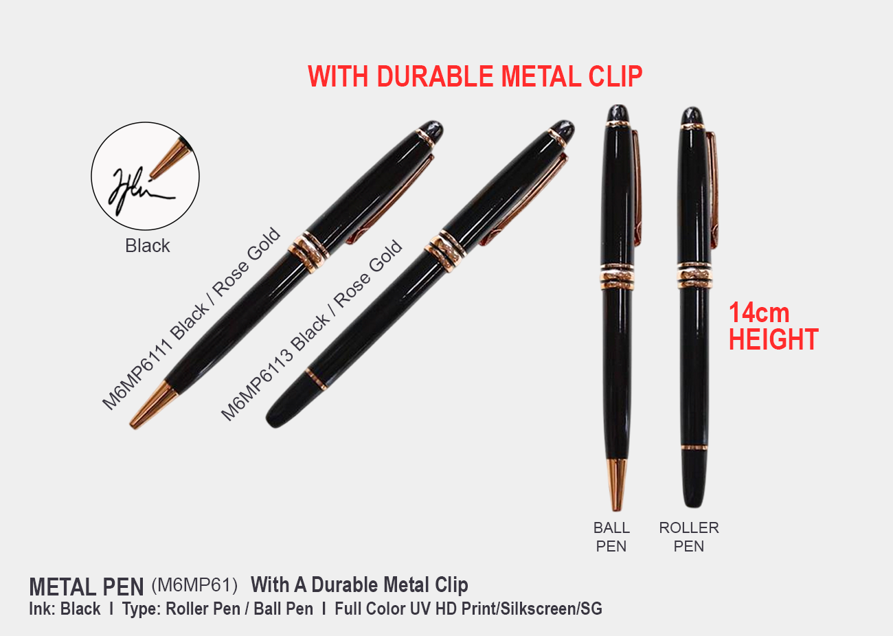 Metal Pen M6MP61 <br> 14cm(H)
