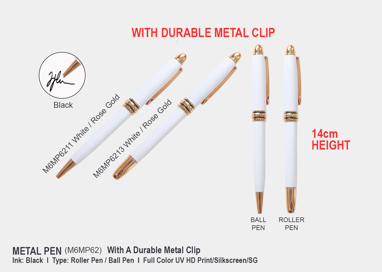 Metal Pen M6MP62 <br> 14cm(H)