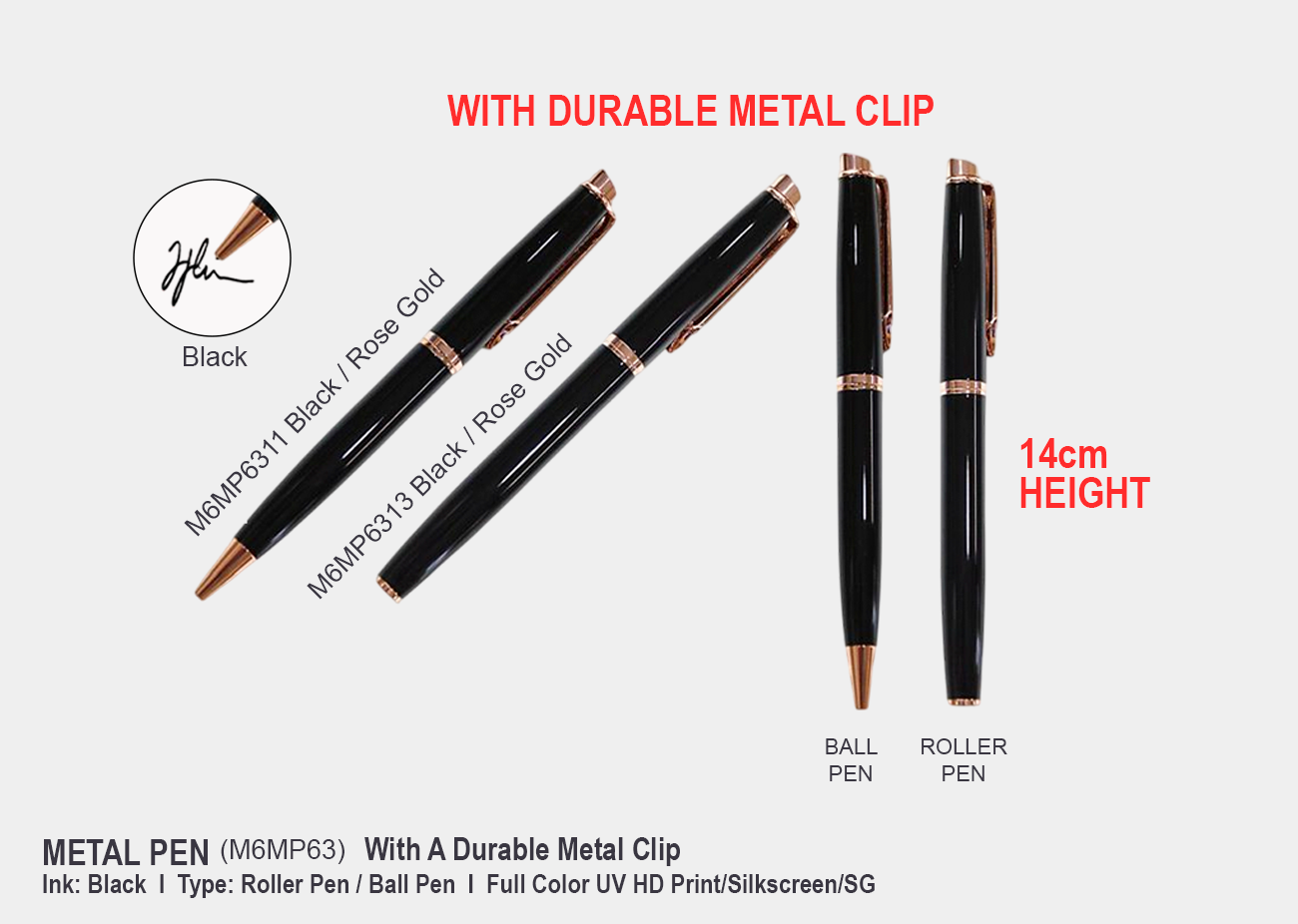 Metal Pen M6MP63 <br> 14cm(H)