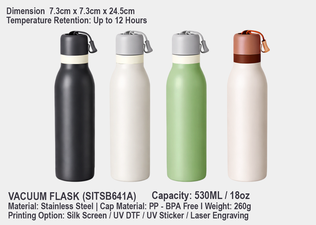 Stainless Steel Vacuum Flask SITSB641A <br>530ml