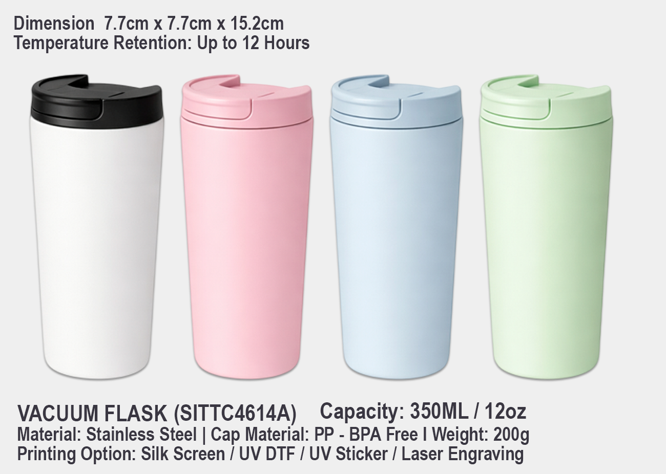 Stainless Steel Vacuum Flask SITTC4614A <br>350ml