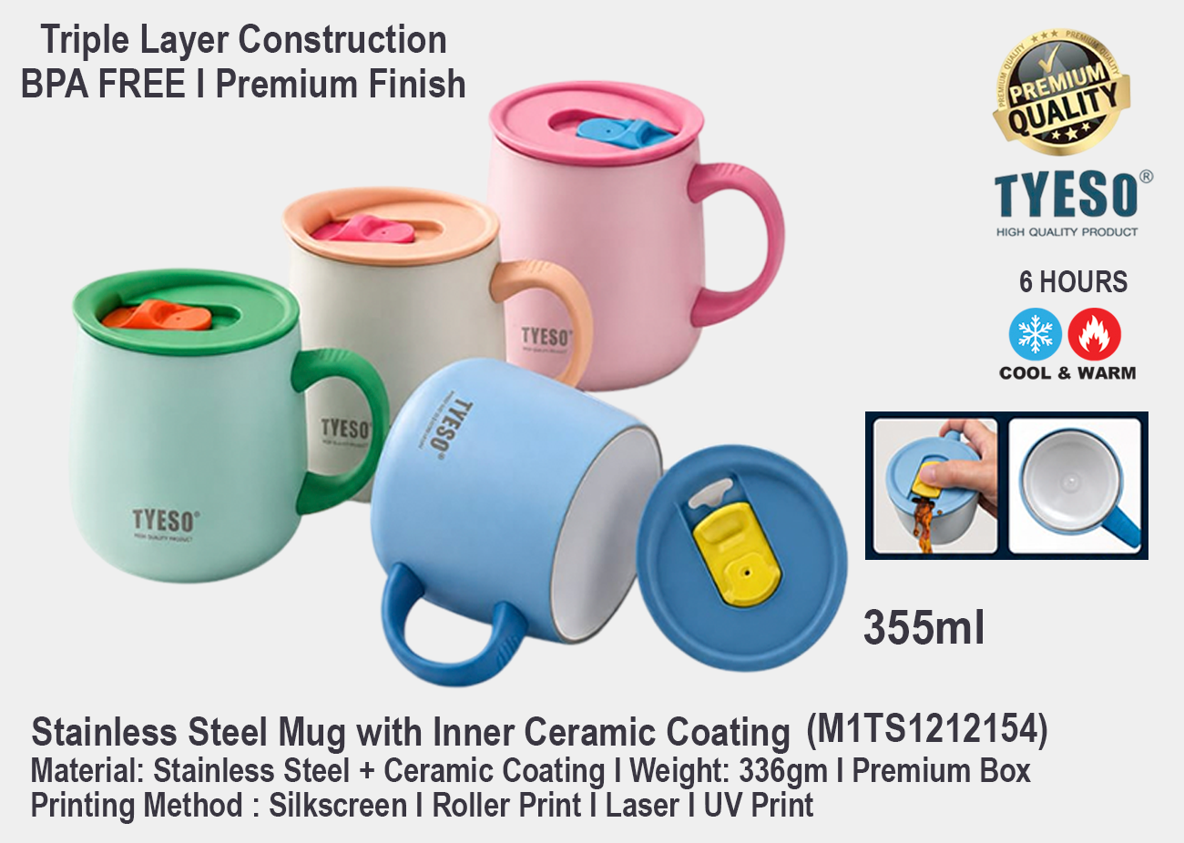TYESO Vacuum Insulated Mug M1TS1212154<br>355ml
