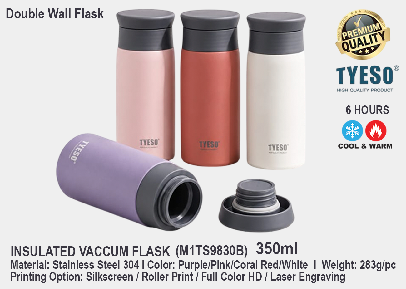 TYESO Vacuum Flask M1TS9830-B<br>350ml
