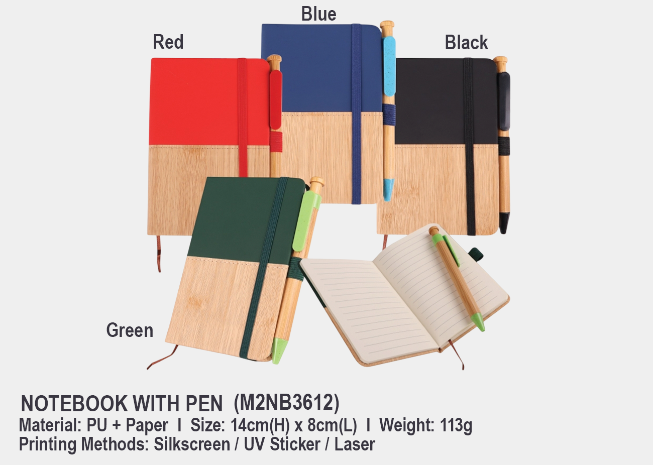Notebook with Pen M2NB3612<br>14cm(H) x 8cm(L)