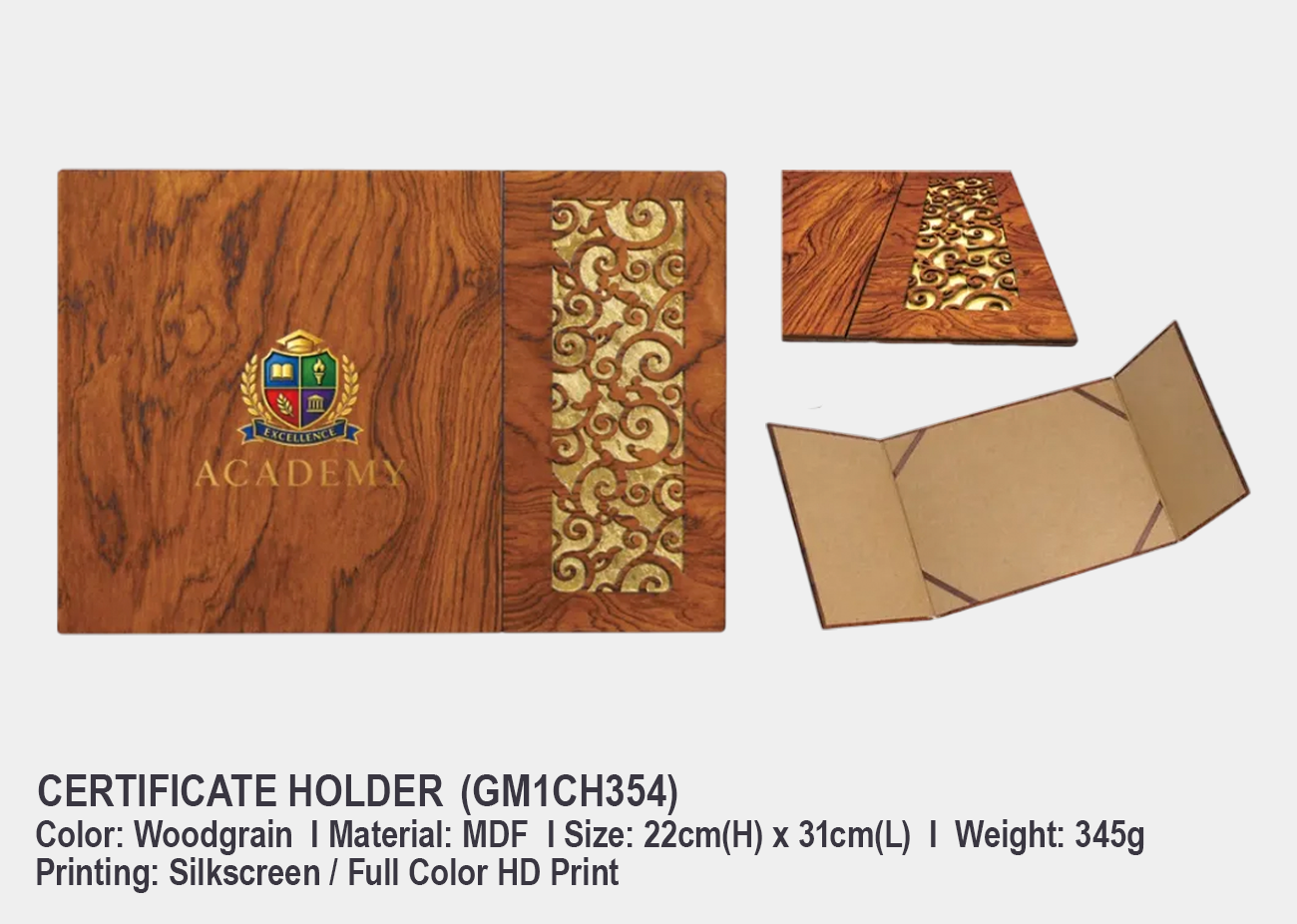 Woodgrain MDF Certificate Holder GM1CH354