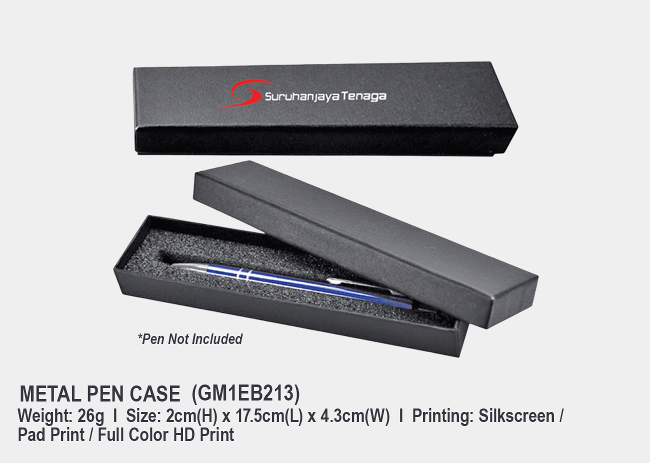 Metal Pen Case GM1EB213<br> 2cm(H) x 17.5cm(L) x 4.3cm(W)