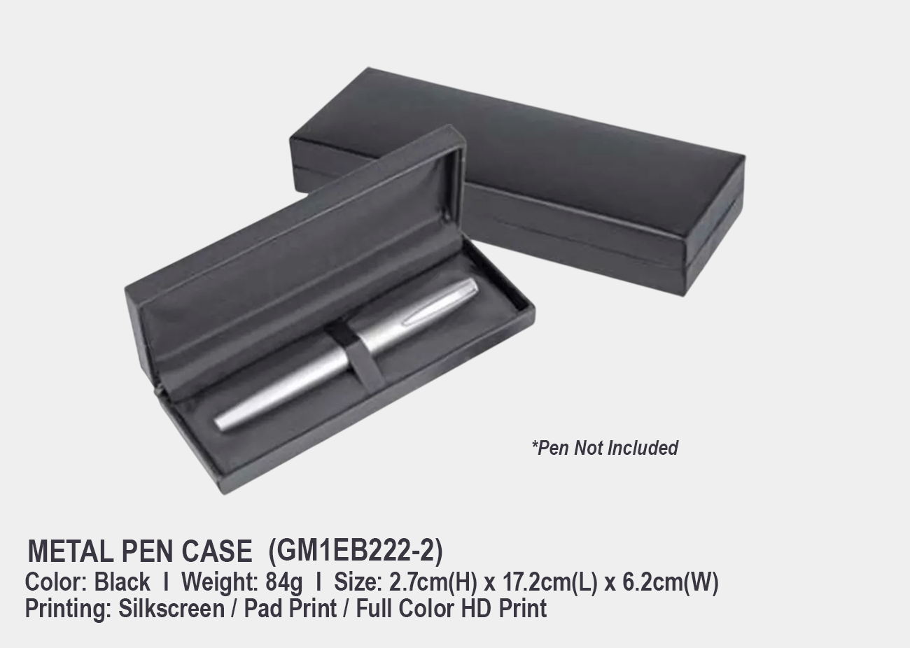 Metal Pen Case GM1EB222-2<br> 2.7cm(H) x 17.2cm(L) x 6.2cm(W)