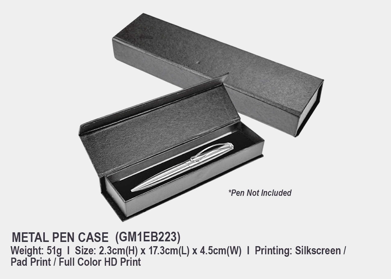 Metal Pen Case GM1EB223<br> 2.3cm(H) x 17.3cm(L) x 4.5cm(W)