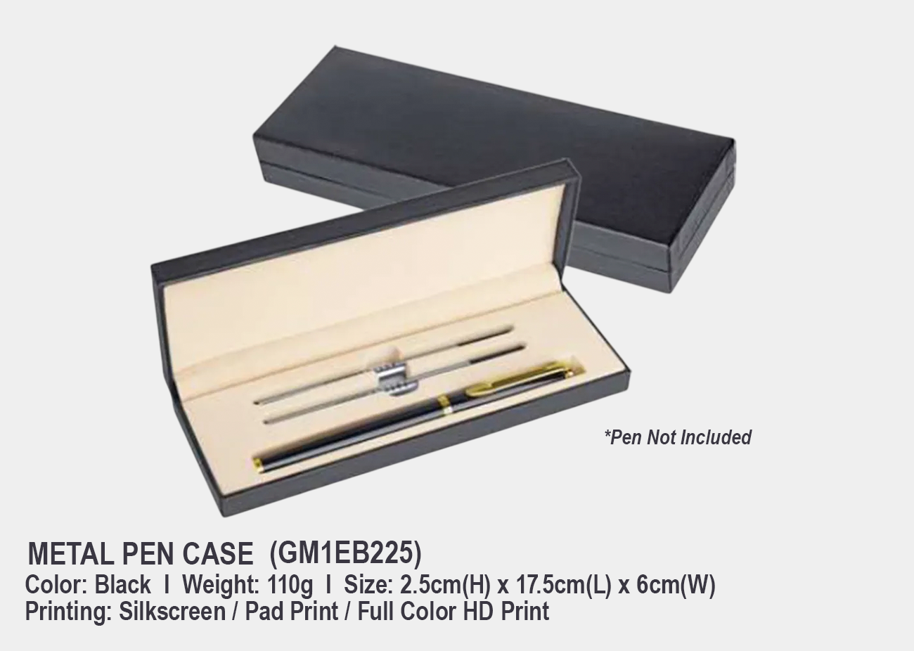 Metal Pen Case GM1EB225<br> 2.5cm(H) x 17.5cm(L) x 6cm(W)