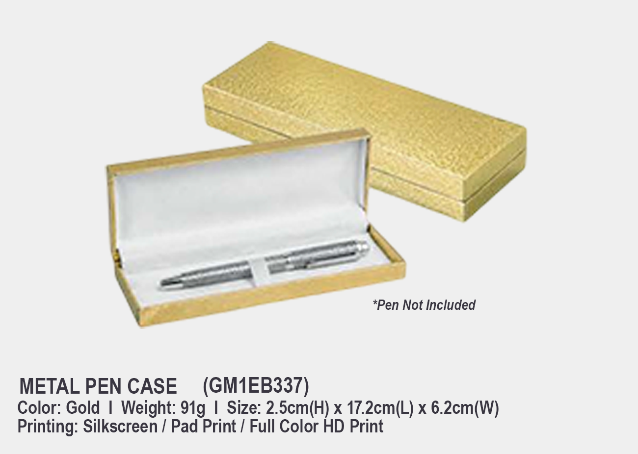 Metal Pen Case GM1EB337<br> 2.5cm(H) x 17.2cm(L) x 6.2cm(W)