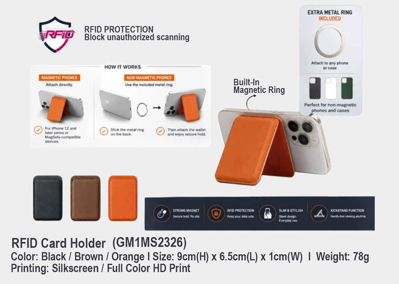 RFID Protected Card Wallet GM1MS2326