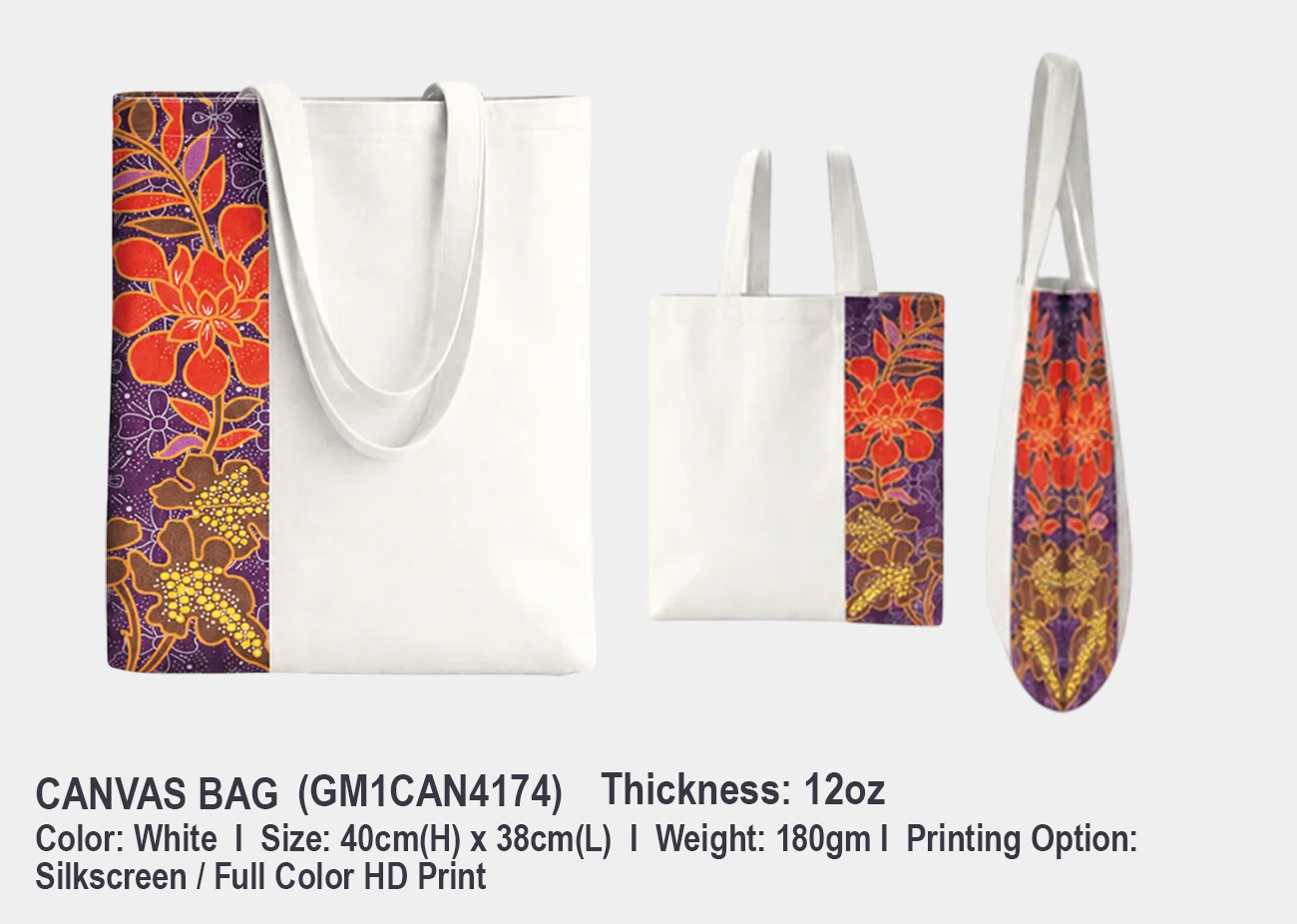 Canvas Bag GM1CAN4174<br>40cm(H) x 38cm(L)
