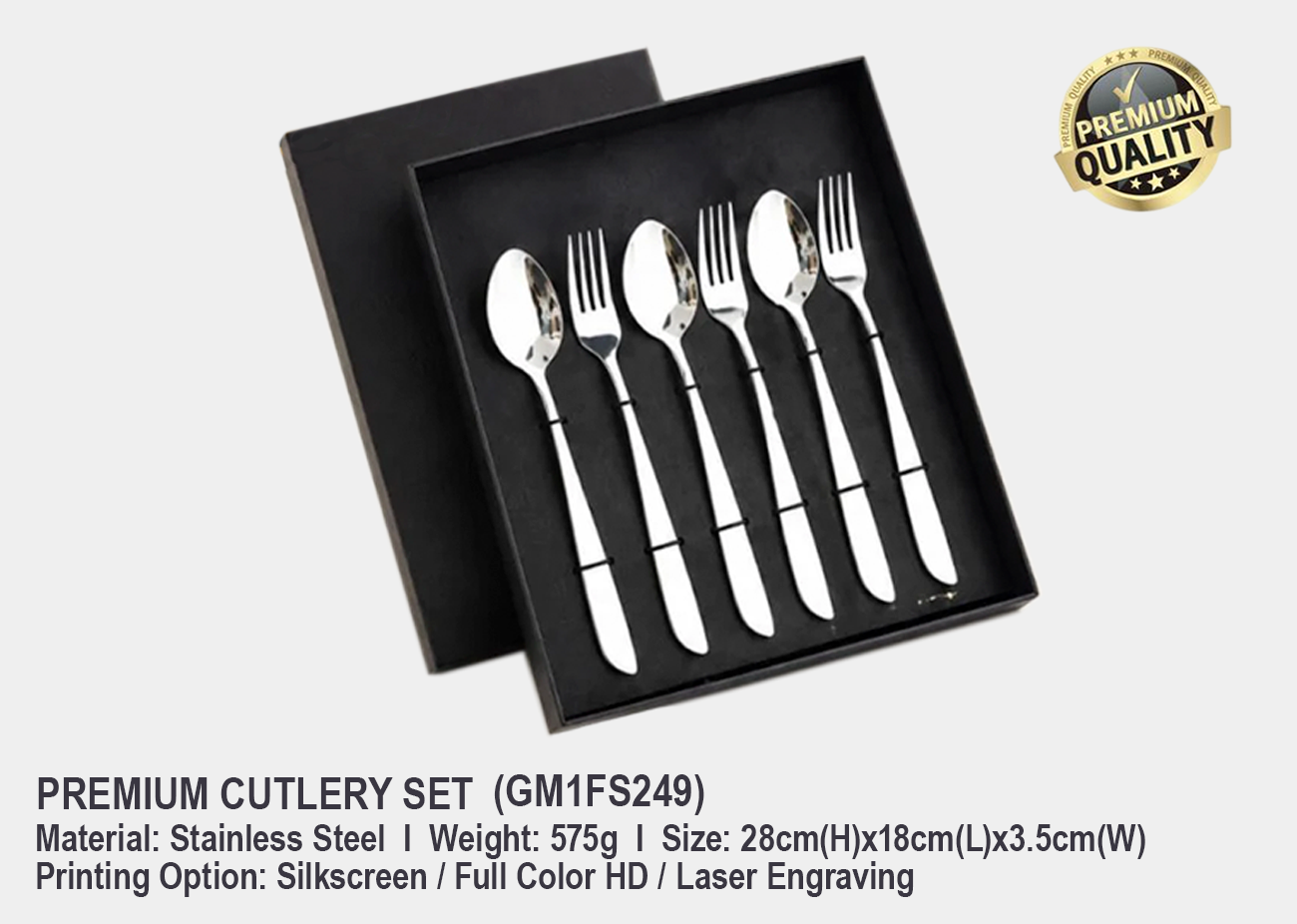 Stainless Steel Cutlery Gift Set M1FS249 <br> 28cm(H) x 18cm(L) x 3.5cm(W)