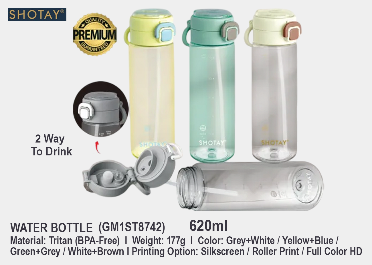 SHOTAY Water Bottle GM1ST8742 <br> 620ml