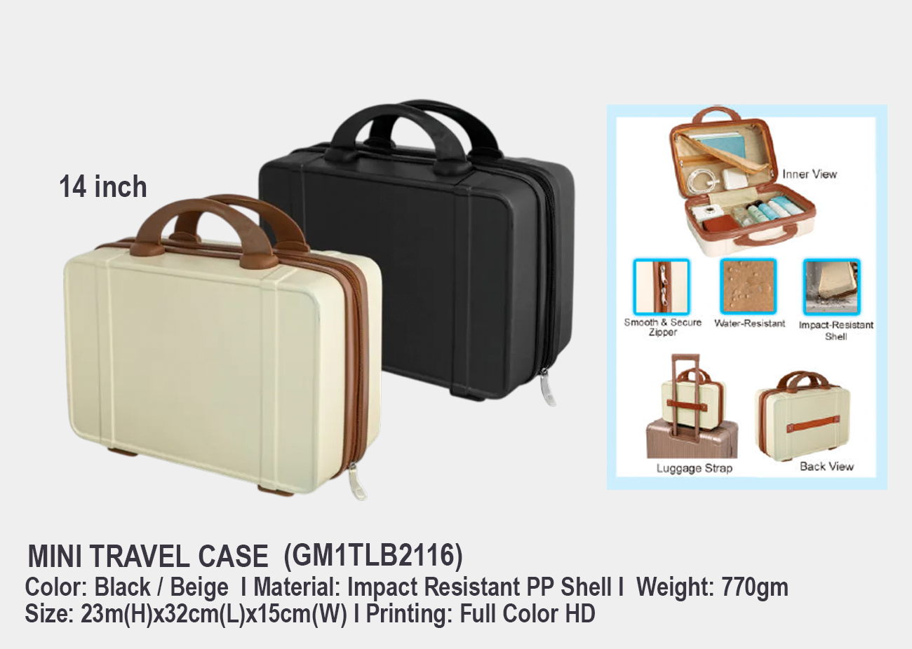 Premium Mini Travel Case GM1TLB2116 <br>14"