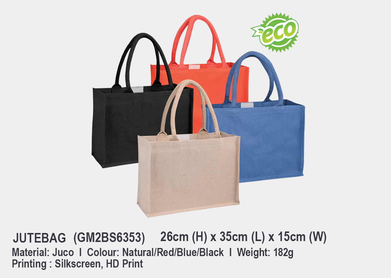 Canvas Bag M2BS6353<br> 26cm (H) x 35cm (L) x 15cm (W)