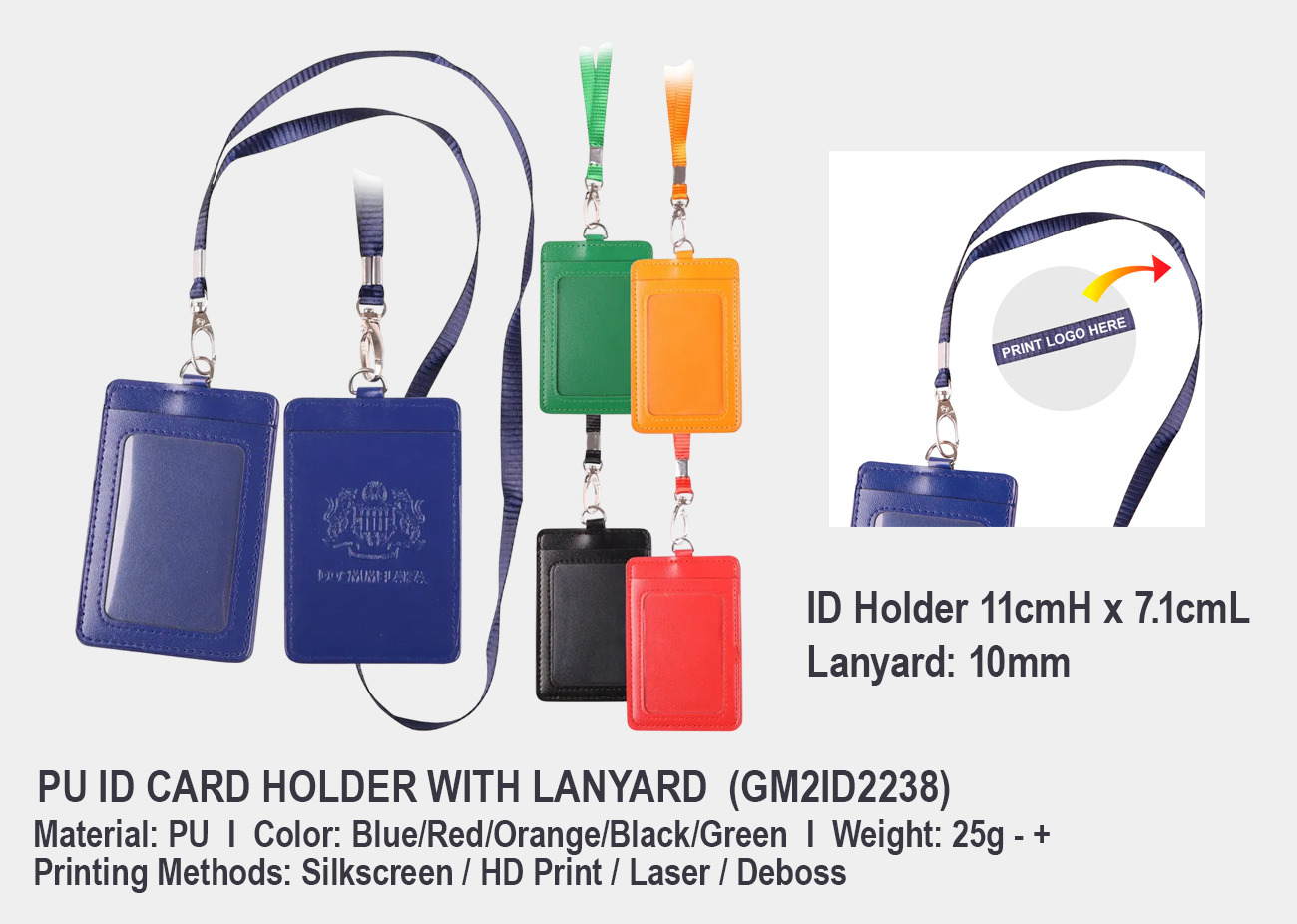 ID Card Holder with Lanyard GM2ID2238<br>11cm (H) x 7.1cm (L)