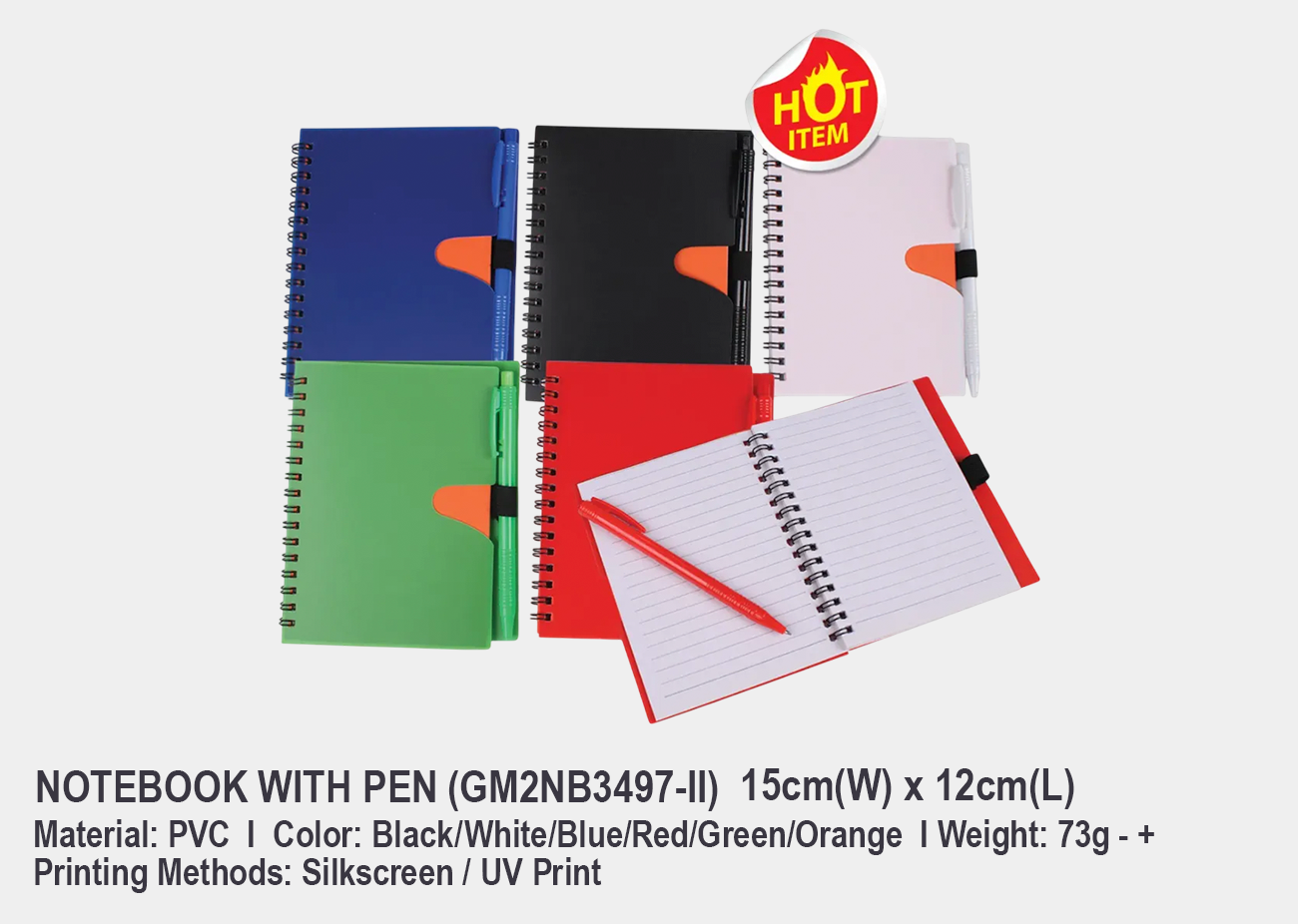 Notebook with Pen GM2NB3497-II<br>12cm(L) x 15cm(W)