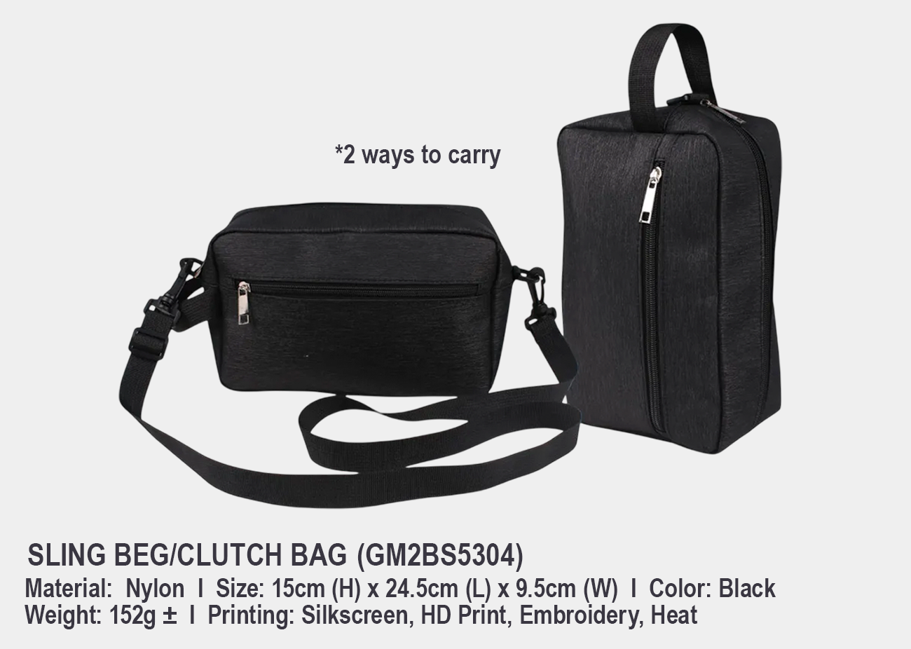 Sling Bag GM2BS5304 <br> 15cm (H) x 24.5cm (L) x 9.5cm (W)