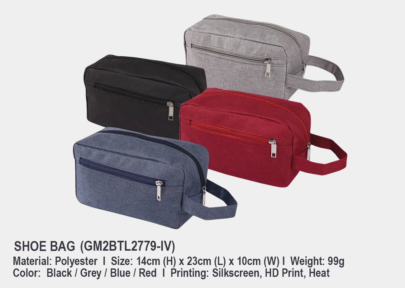 Multipurpose/Toiletries Bag GM2BTL2779-IV <br> 14cm (H) x 23cm (L) x 10cm (W)
