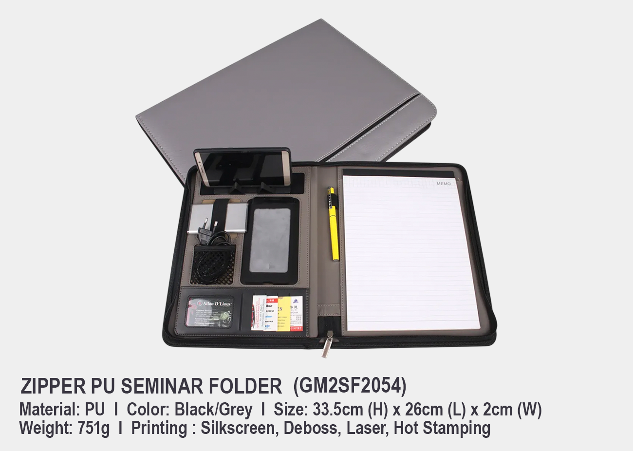 Zipper Seminar Folder GM2SF2054 <br> 33.5cm (H) x 26cm (L) x 2cm (W)